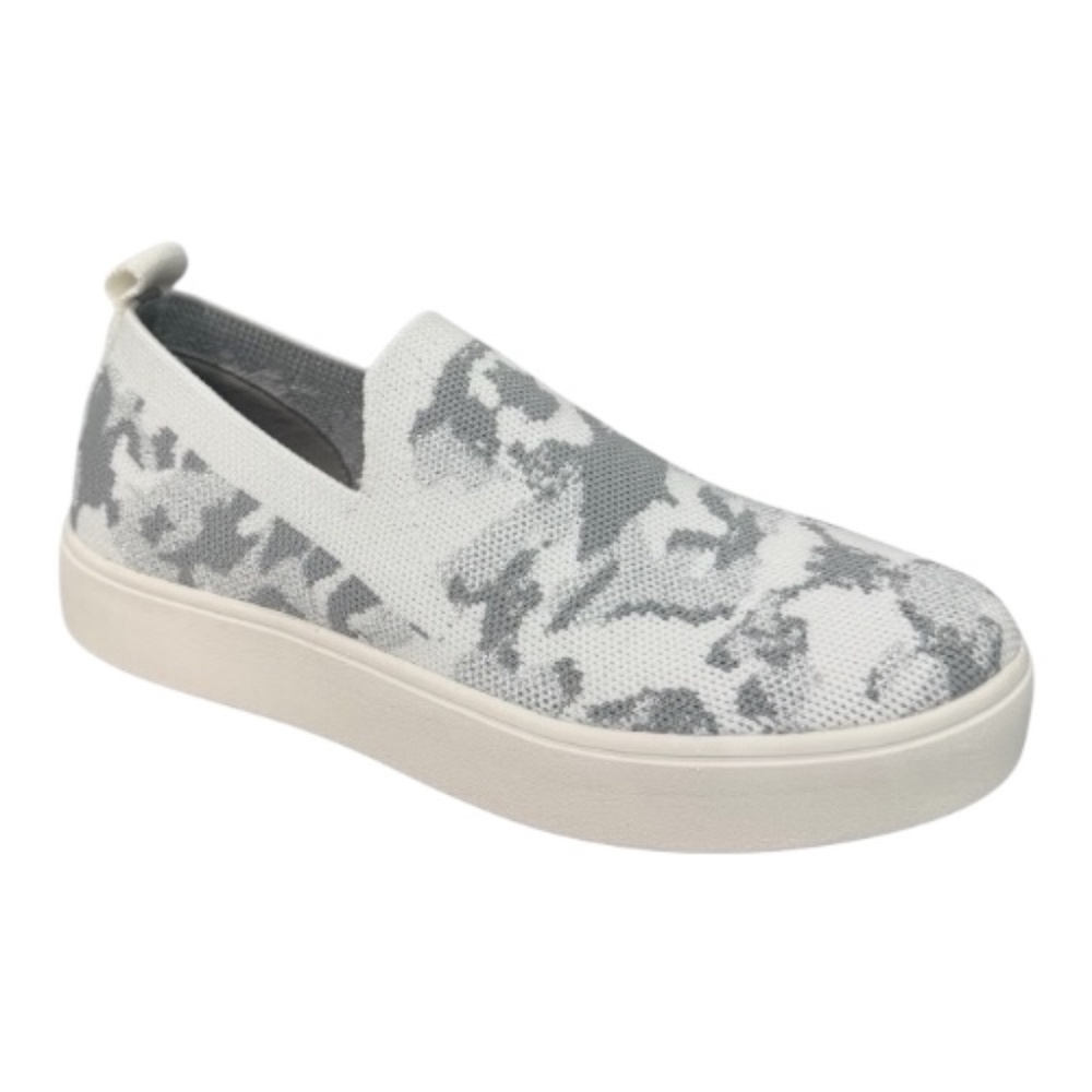 Bernie Mev Jenna Women’s White Silver Slip-On Platform Sneakers Stretch Comfort